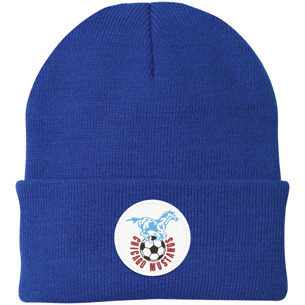 Chicago Mustangs NASL Knit Beanie Cap North American Soccer League color Royal Blue