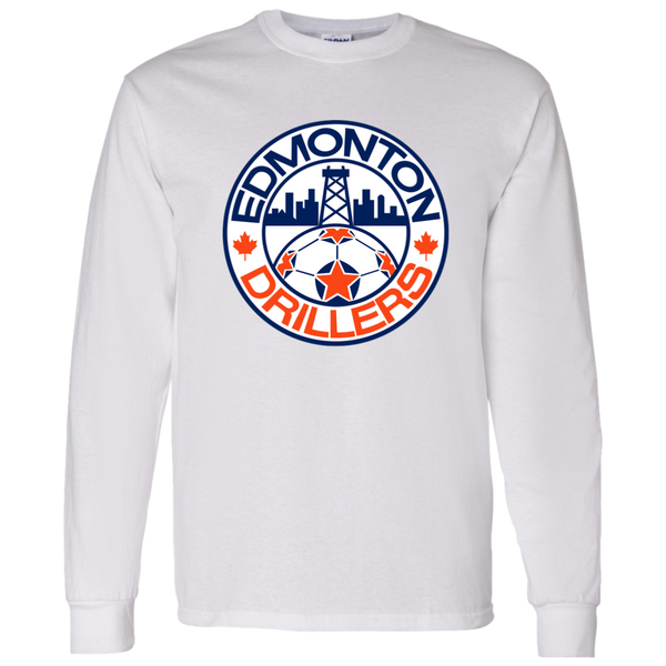 Edmonton Drillers NASL Long Sleeve Shirt North American Soccer League Team color White