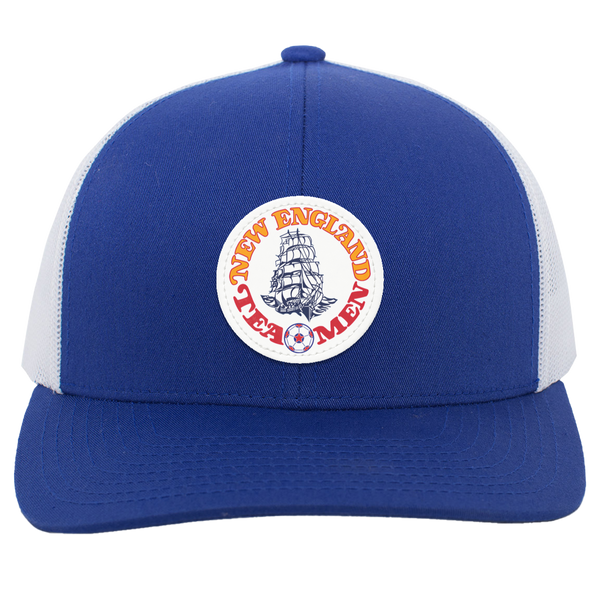 New England Tea Men Trucker Snapback Cap NASL Soccer Team color Royal Blue/White