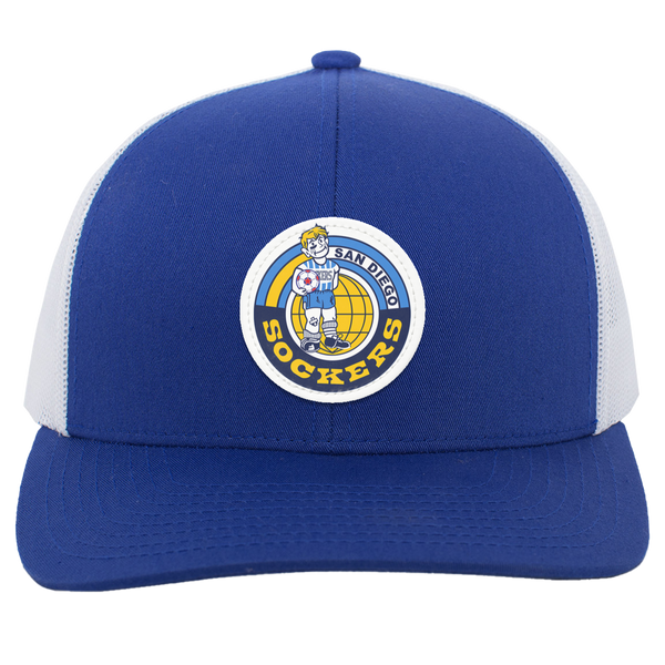 San Diego Sockers Trucker Snapback Cap NASL Soccer Team color Royal Blue/White