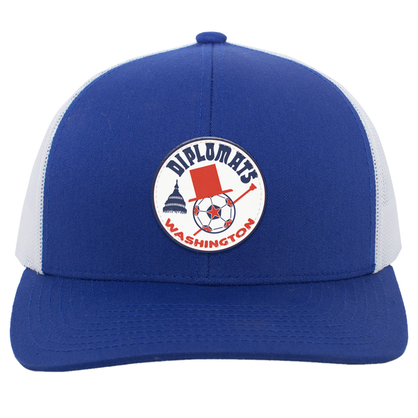 Washington Diplomats  Trucker Snapback Cap NASL Soccer Team color Royal Blue/White