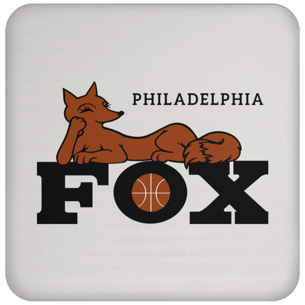 Philadelphia Fox WBL Drink Coaster Table Pad Women's Pro Basketball League Team color White