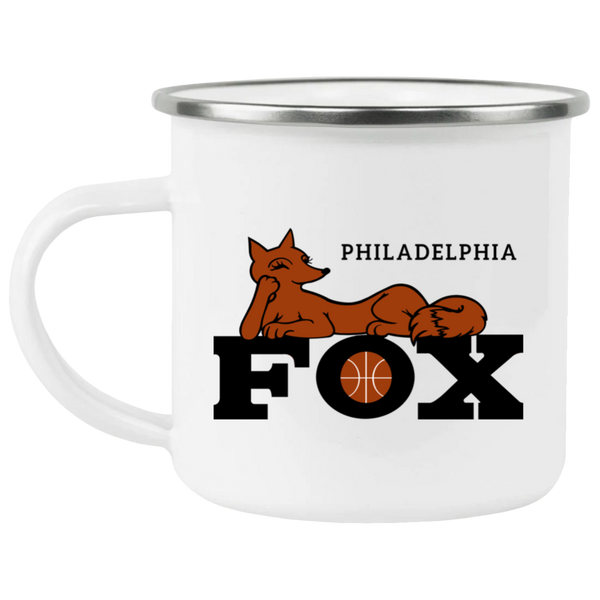 Philadelphia Fox Camping Mug 12 oz. Enamel Women's Pro Basketball League Team color White
