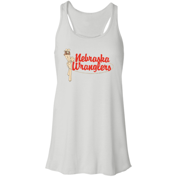 Nebraska Wranglers Flowy Racerback Tank Top WBL Women's Basketball Team color White
