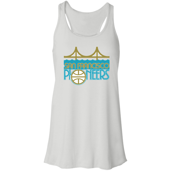 San Francisco Pioneers Flowy Racerback Tank Top WBL Women's Basketball Team color White