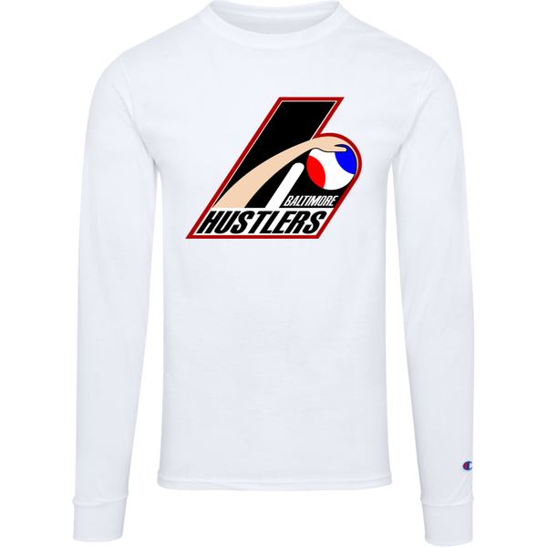 Baltimore Hustlers NBA Basketball Long Sleeve Shirt Top 100% Cotton Crewneck Team Logo color White