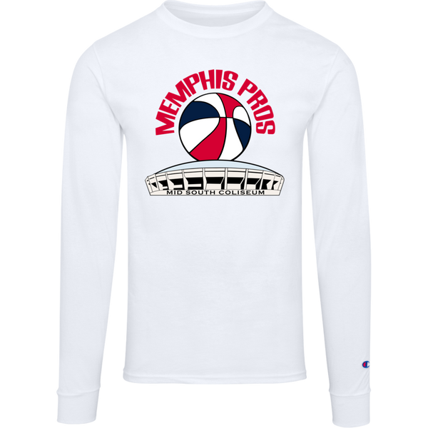 Memphis Pros ABA Long Sleeve Shirt American Basketball Association Team Logo color White