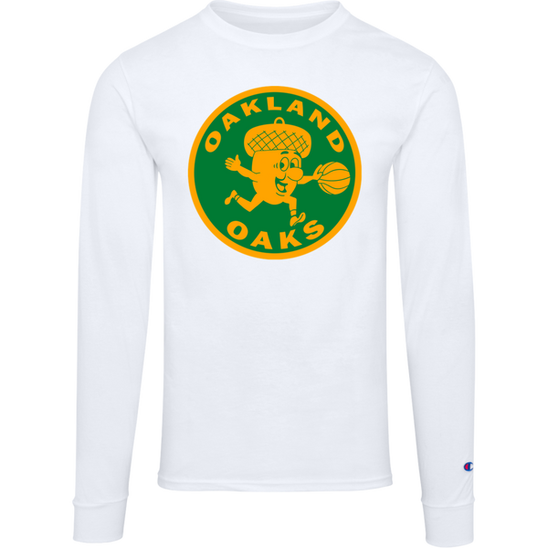 Oakland Oaks ABA Long Sleeve Shirt American Basketball Association Team Logo color White