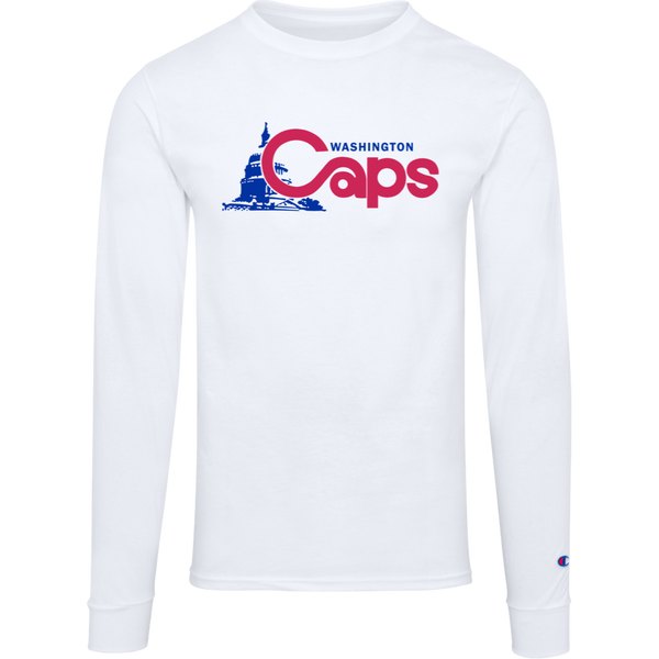 Washington Caps ABA Basketball Team Long Sleeve Shirt Crewneck 100% Cotton Fabric color White
