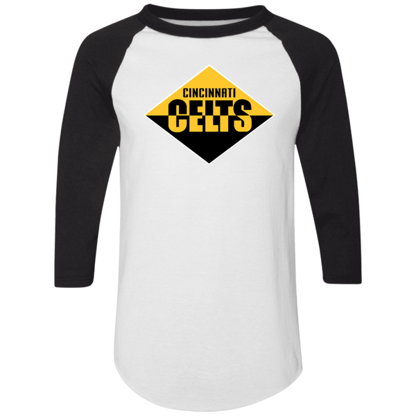 Cincinnati Celts Raglan Shirt Colorblock NFL Football Team Fan Apparel color White/Black