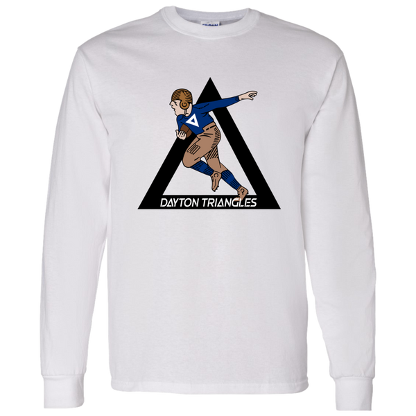 Dayton Triangles Long Sleeve Shirt Classic NFL Football Team Fan Apparel color White