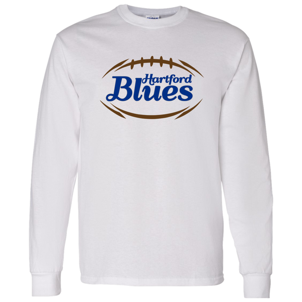 Hartford Blues Long Sleeve Shirt Classic NFL Football Team Fan Apparel color White