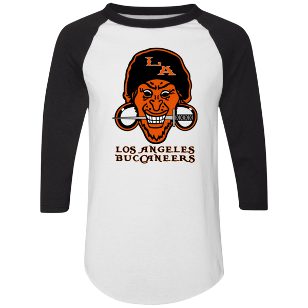 Los Angeles Buccaneers Raglan Shirt Colorblock NFL Football Team Fan Apparel color White/Black