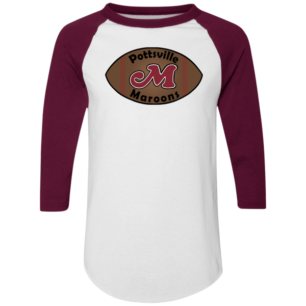 Pottsville Maroons Raglan Shirt Colorblock NFL Football Team Fan Apparel color White/Maroon