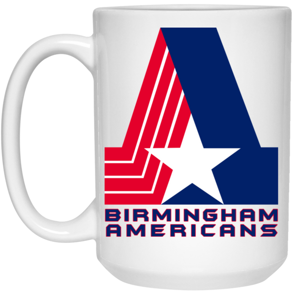 Birmingham Americans Mug White Glossy 15 oz. Ceramic Drinkware WFL Football Team Logo