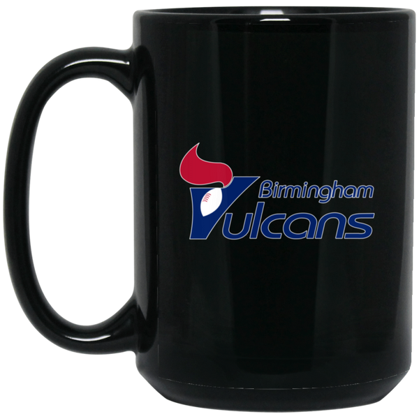 Birmingham Vulcans Mug 15 oz. Black Glossy Ceramic WFL Football Team