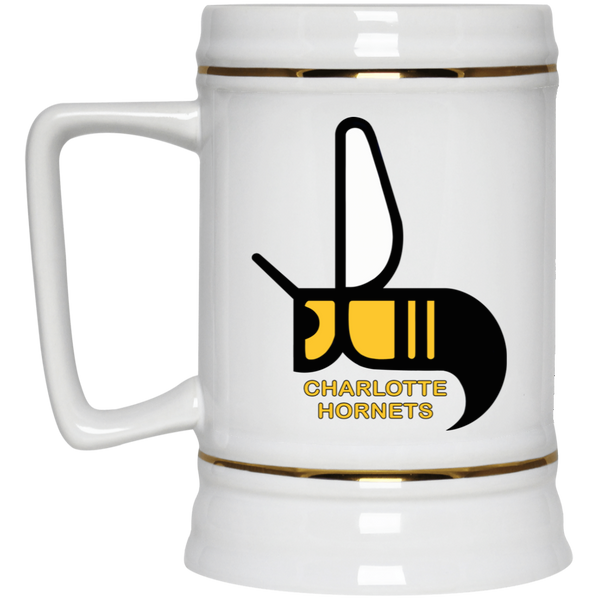 Charlotte Hornets Beer Stein 22 oz. White Ceramic WFL Football Team
