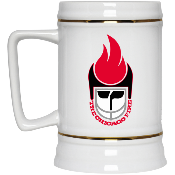 Chicago Fire Beer Stein 22 oz. White Ceramic WFL Football Team