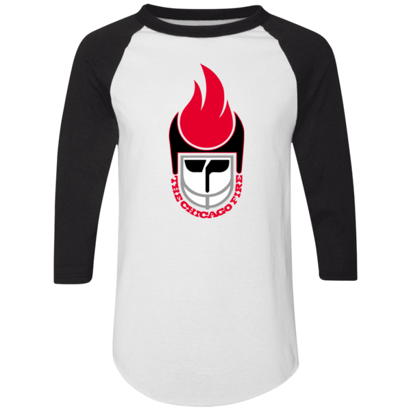 Chicago Fire Raglan Shirt Colorblock WFL Football Team color White/Black