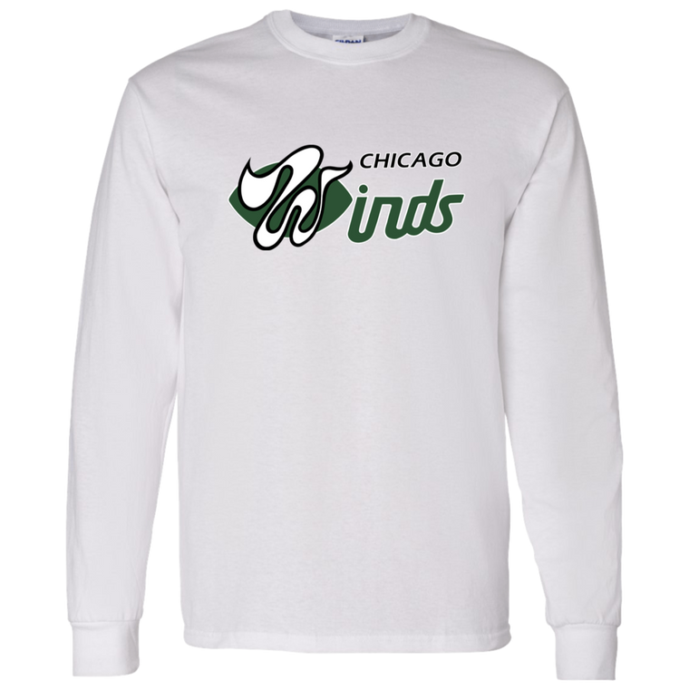 Chicago Winds Long Sleeve Shirt Classic WFL Football Team color White