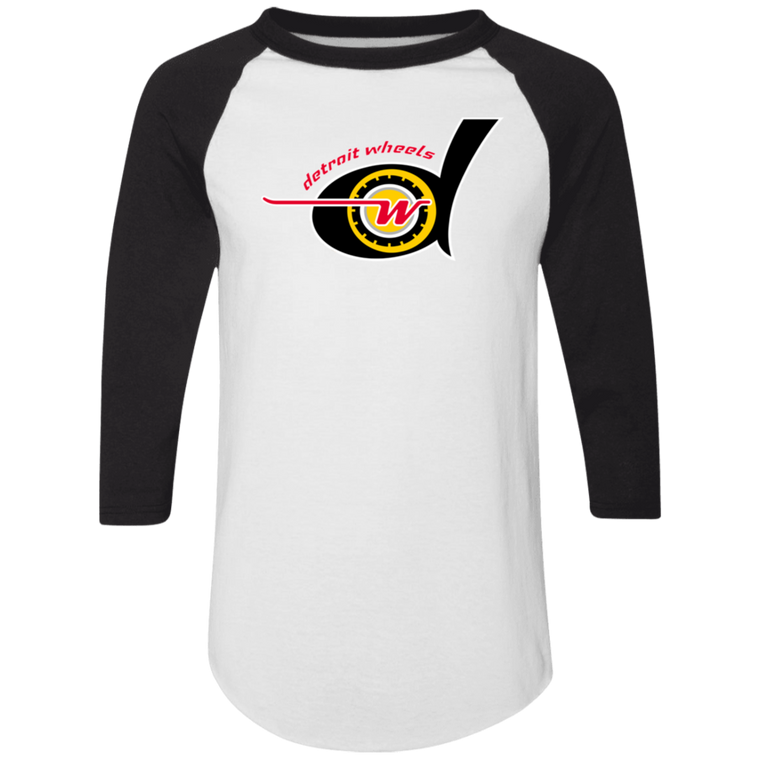Detroit Wheels Raglan Shirt Colorblock WFL Football Team color White/Black