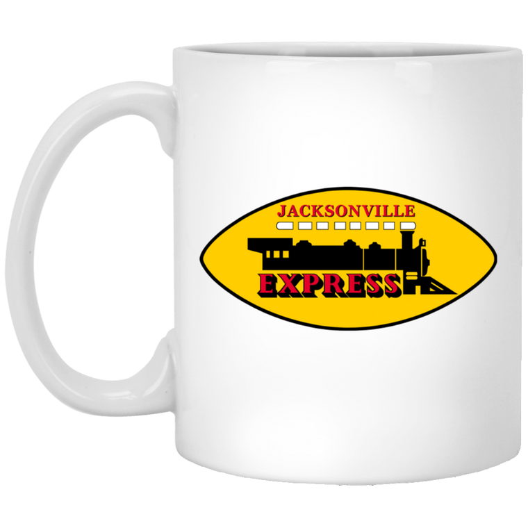 Jacksonville Express Mug 11 oz. White Glossy Ceramic WFL Football Team