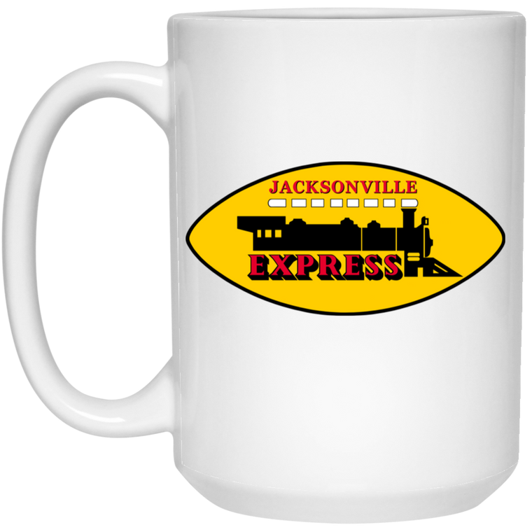 Jacksonville Express Mug 15 oz. White Glossy Ceramic WFL Football Team