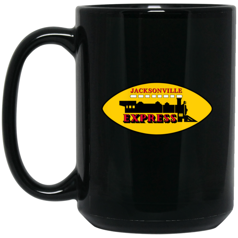 Jacksonville Express Mug 15 oz. Black Glossy Ceramic WFL Football Team