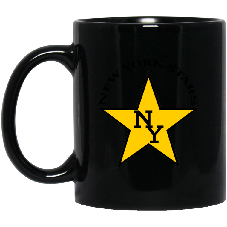 New York Stars Mug 11 oz. Black Glossy Ceramic WFL Football Team