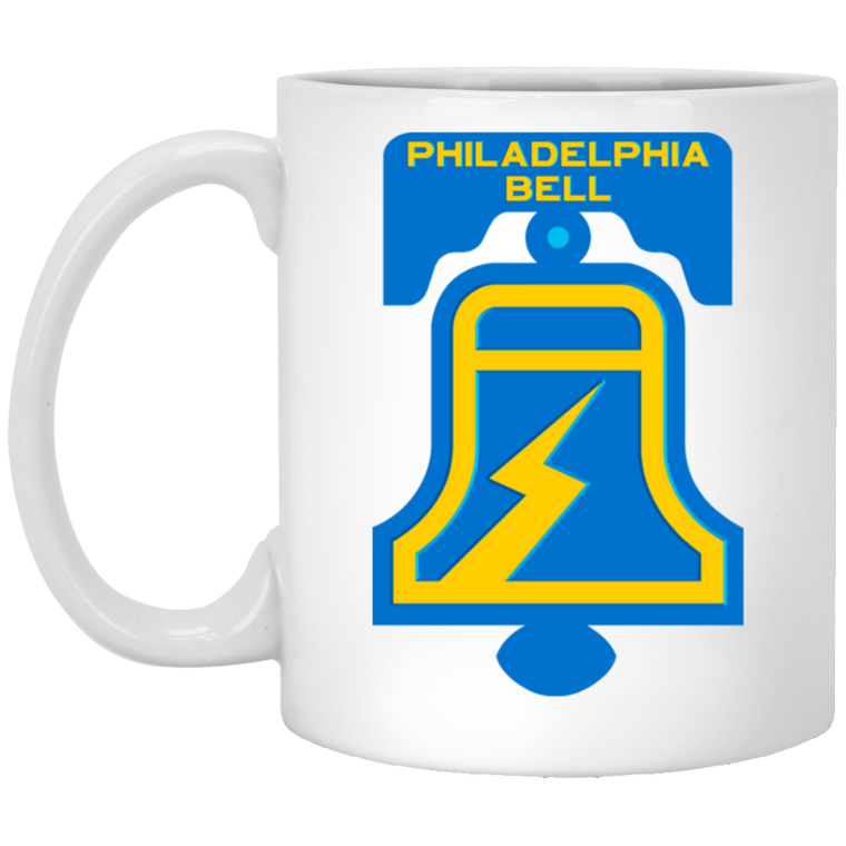 Philadelphia Bell Mug 11 oz. White Glossy Ceramic WFL Football Team