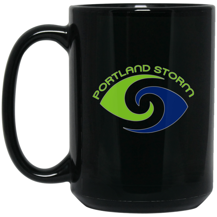 Portland Storm Mug 15 oz. Black Glossy Ceramic WFL Football Team