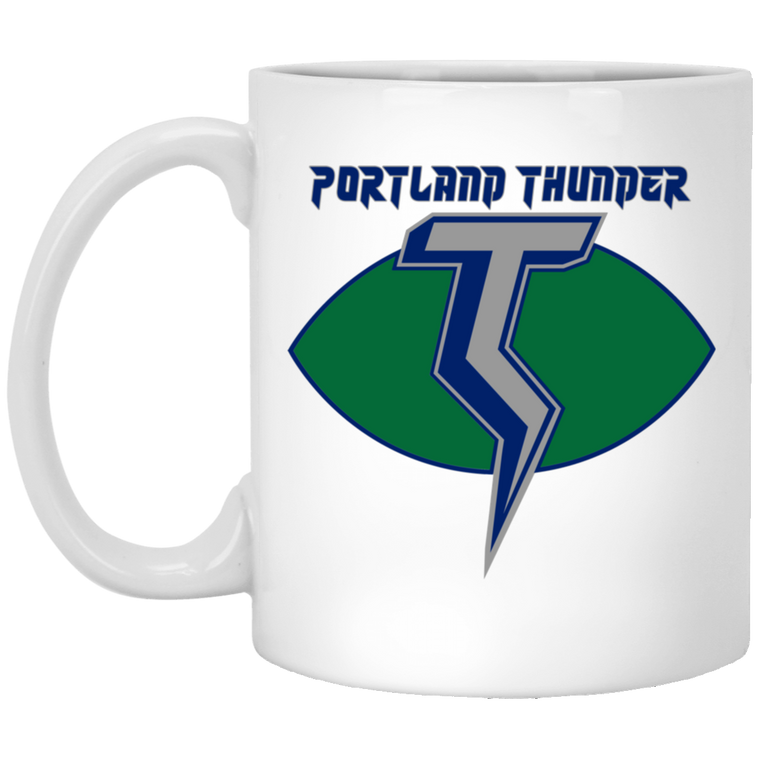 Portland Thunder Mug 11 oz. White Glossy Ceramic WFL Football Team