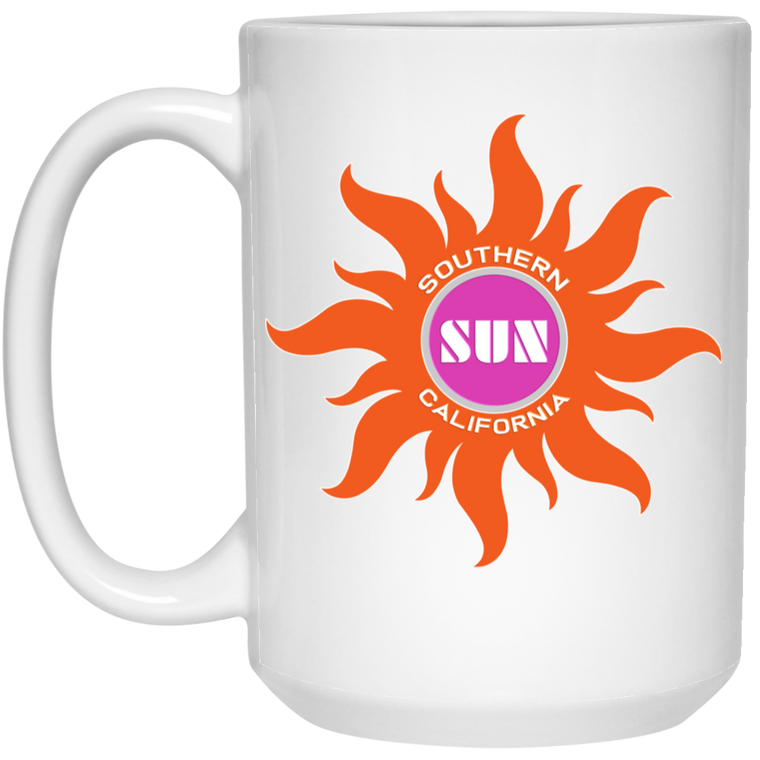 Southern California Sun Mug 15 oz. White Glossy Ceramic WFL Football Team