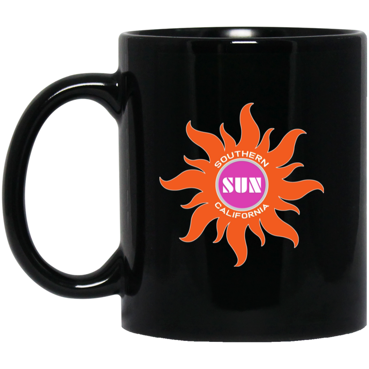Southern California Sun Mug 11 oz. Black Glossy Ceramic WFL Football Team