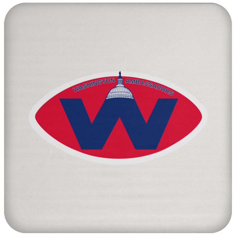 Washington Ambassadors Drink Coaster WFL Football Team color White