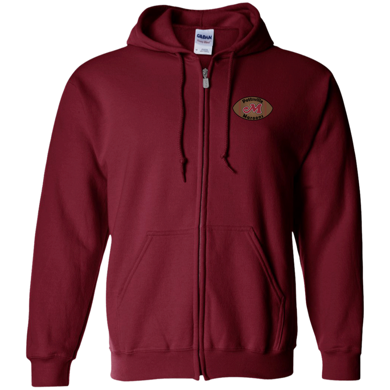 Pottsville Maroons Full Zip Hoodie NFL Football Team color Maroon