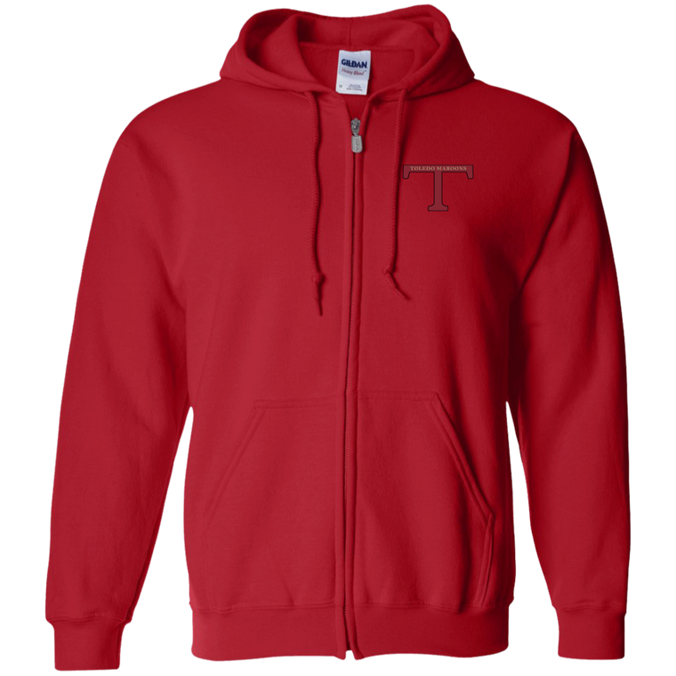 Toledo Maroons Full Zip Hoodie NFL Football Team color Red