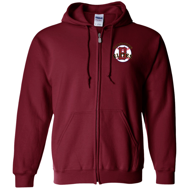 Baltimore Elites Full Zippered Hoodie Negro Leagues Baseball Team color Maroon