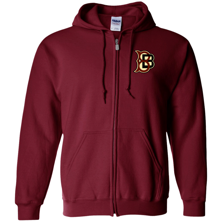 Boston Blues Full Zip Hoodie Negro Leagues Baseball Team color Maroon