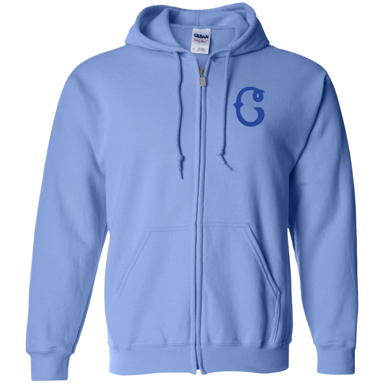 Columbus Blue Birds Full Zip Hoodie Negro Leagues Baseball Team color Carolina Blue