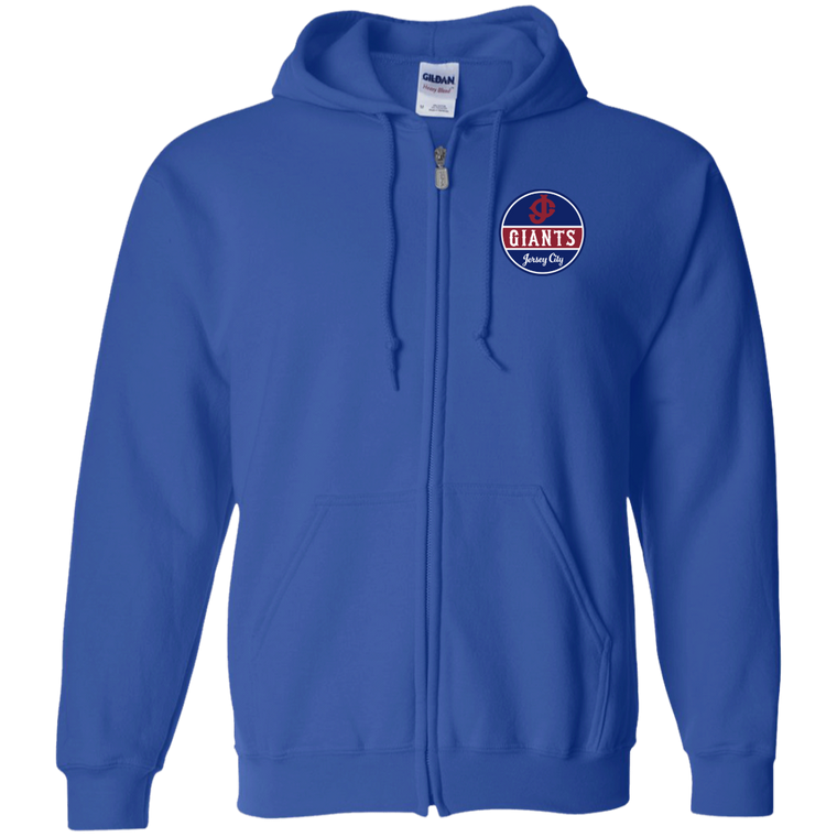 Jersey City Giants Full Zip Hoodie A1 Negro Leagues Baseball Team color Royal Blue