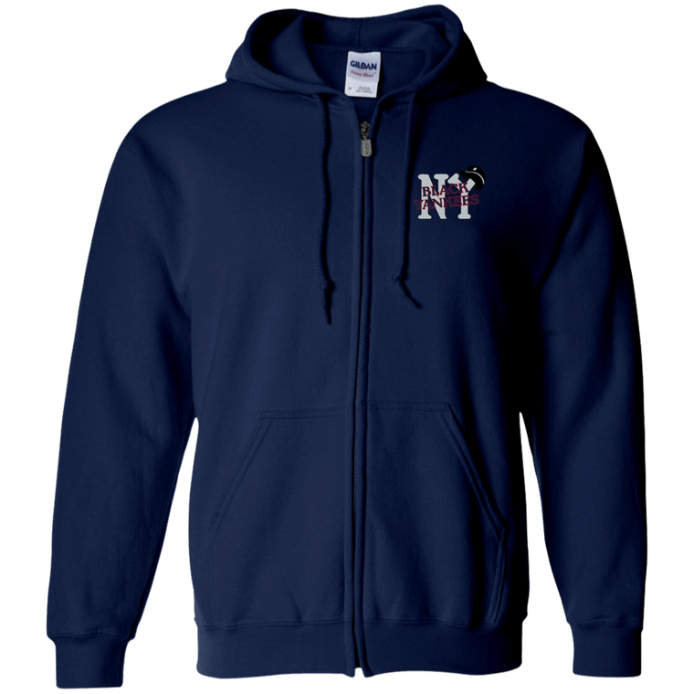 New York Black Yankees Full Zip Hoodie Negro Leagues Baseball Team color Navy