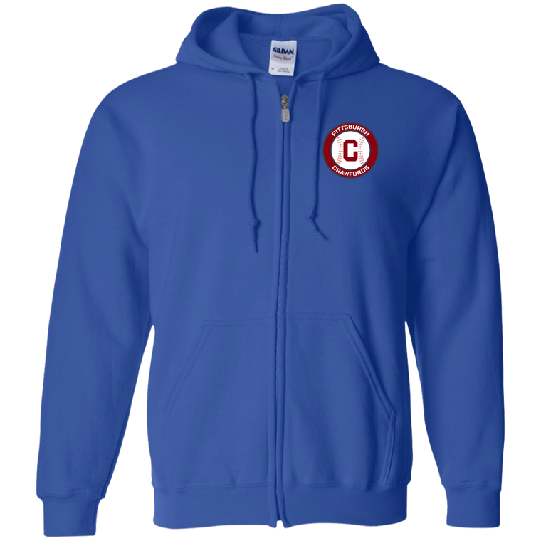 Pittsburgh Crawfords Full Zip Hoodie Negro Leagues Baseball Team color Royal Blue
