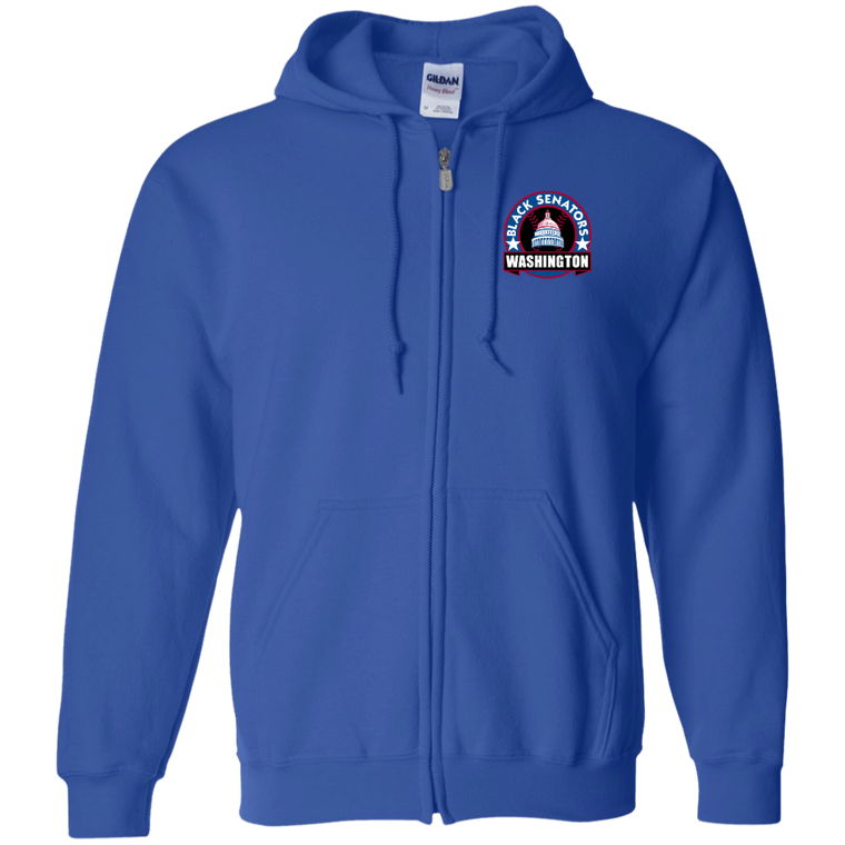 Washington Black Senators Full Zip Hoodie Negro Leagues Baseball Team color Royal Blue