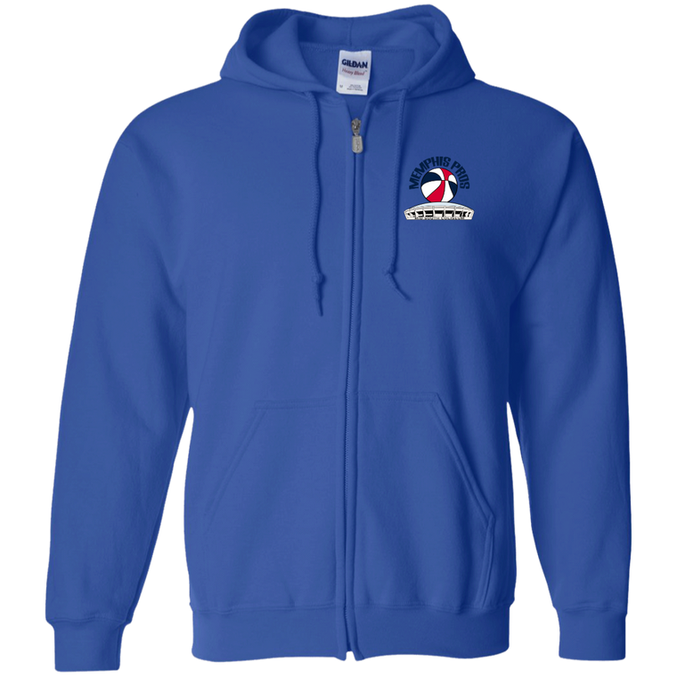 Memphis Pros Full Zip Hoodie ABA Basketball Team color Royal Blue