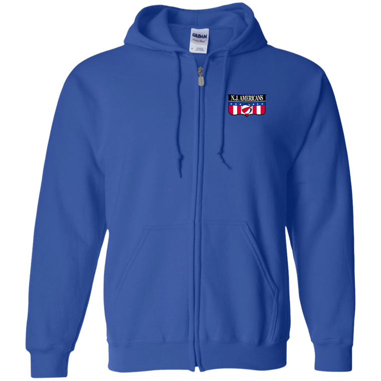 New Jersey Americans Full Zip Hoodie ABA Basketball Team color Royal Blue