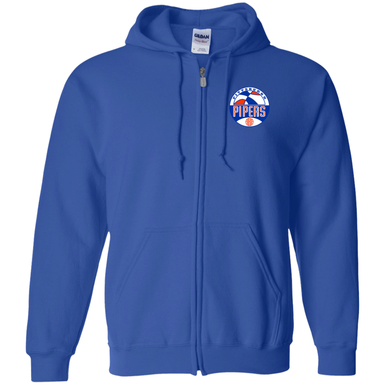 Pittsburgh Pipers Full Zip Hoodie ABA Basketball Team color Royal Blue