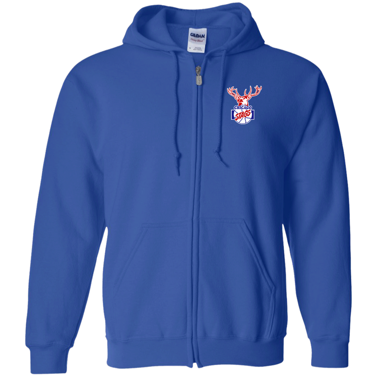Chicago Stags Full Zip Hoodie NBA Basketball Team color Royal Blue Chicago Stags Full Zip Hoodie NBA Basketball Team color Royal Blue