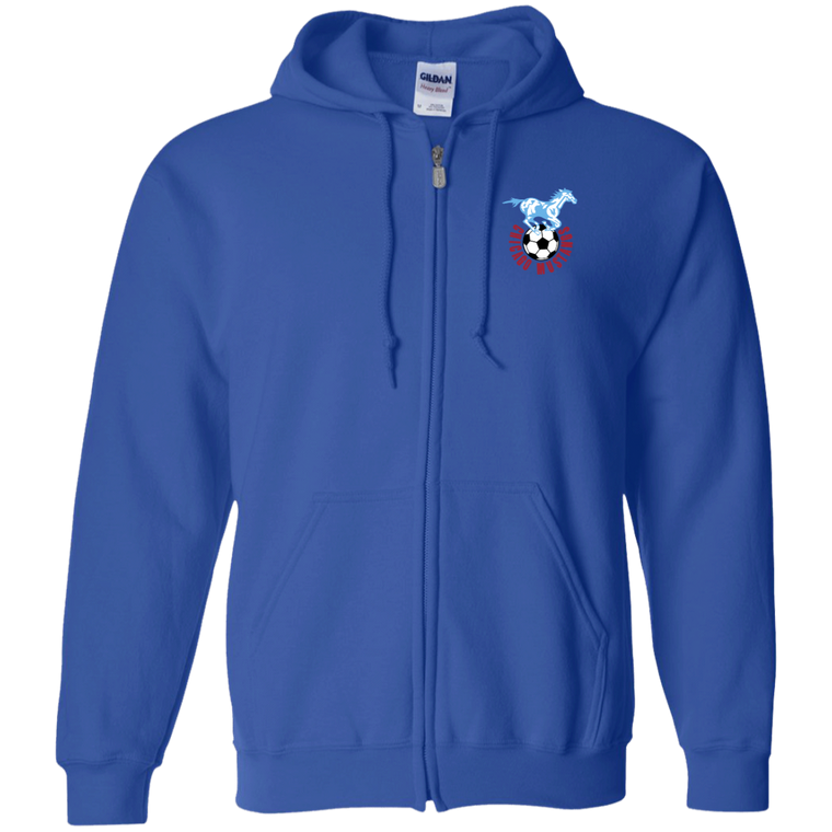 Chicago Mustangs Full Zip Hoodie NASL Soccer Team color Royal Blue