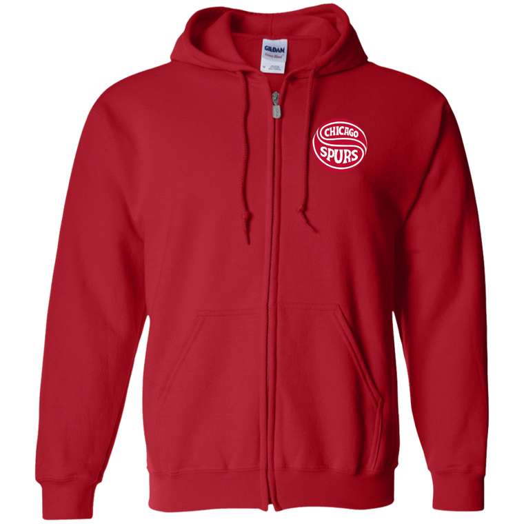 Chicago Spurs Full Zip Hoodie NASL Soccer Team color Red